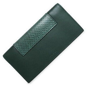 Gucci Fold Long Wallet Bill Python Exotic Leather Green
